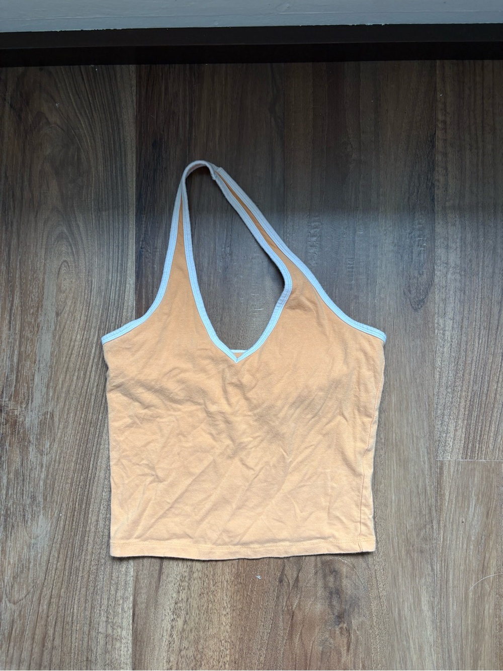 Hollister Peach Halter Tank with White Trim